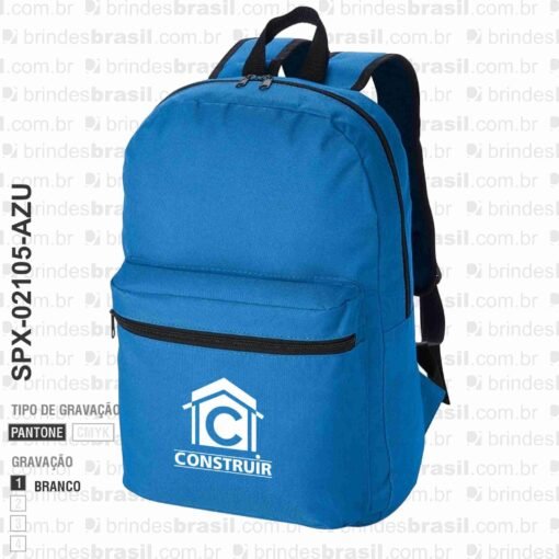 Alternative view of Mochila Promocional Nylon 17L na cor azul