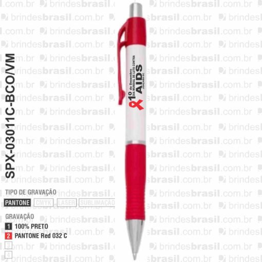 Caneta Plástica em Marília – Branco | Produto Promocional - Imagem 3