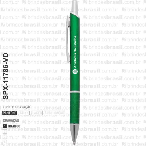 Caneta Plástica Fosca Promocional em Santa Maria – Verde - Imagem 3
