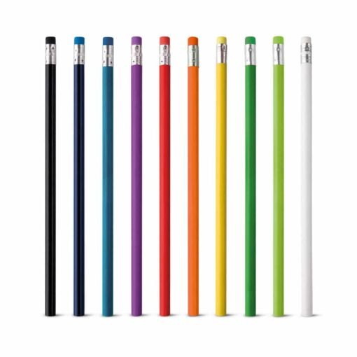 Lápis com borracha. Grau de dureza: HB. ø7 x 190 mm Branco