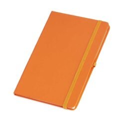 CADERNETA DE COURO SINTÉTICO SPX-14803 NA COR LARANJA