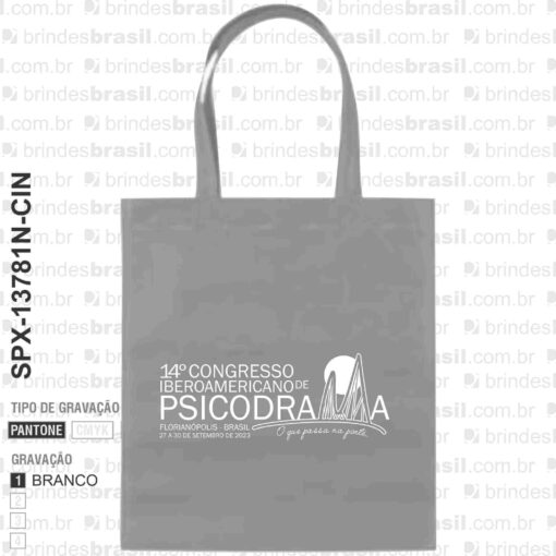 Alternative view of Sacola Promocional De Tnt na cor cinza