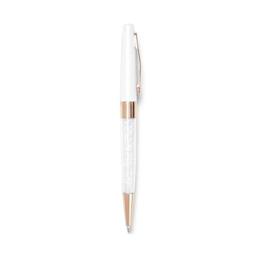 CANETA SEMI - METAL CRISTAIS  SPX-14554 NA COR BRANCO