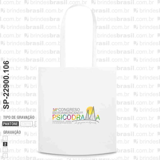 Alternative view of Sacola em non-woven (80 m/g²) termo-selado com alças de 60cm. 370 x 410 x 80 mm
