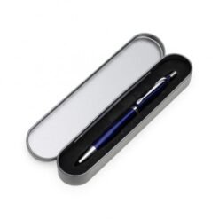 ESTOJO DE METAL BRILHANTE P/ 1 CANETA SPX-BOX-6 NA COR PRATA OU CINZA