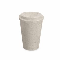 COPO FIBRA DE ARROZ C/ TAMPA 450ML SPX-14916B NA COR BEGE