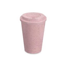 COPO FIBRA DE ARROZ C/ TAMPA 400ML SPX-14916B NA COR ROSA