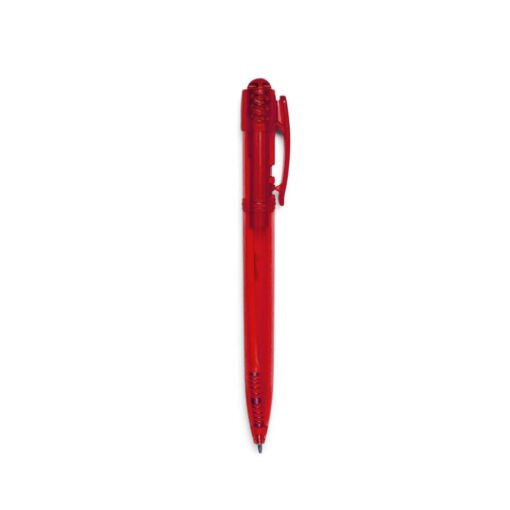 CANETA PLASTICA TRANSLUCIDA SPX-1089T NA COR VERMELHO