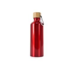GARRAFA ALUMÍNIO 500ML TAMPA BAMBU SPX-06018 NA COR VERMELHO