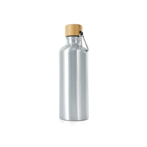 GARRAFA ALUMÍNIO 500ML TAMPA BAMBU SPX-06018 NA COR BRANCO