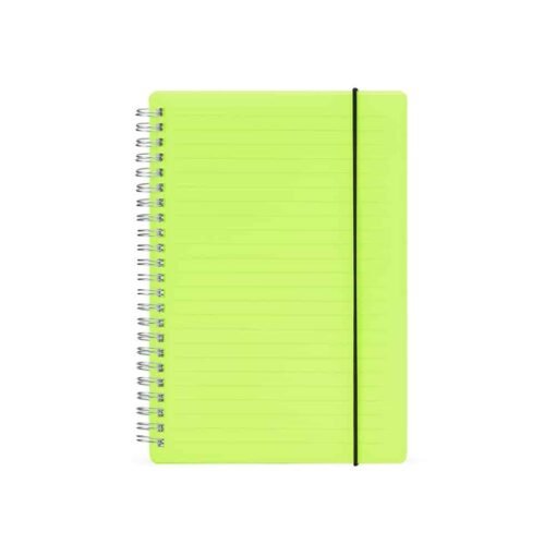 CADERNO COM CAPA PLÁSTICA SPX-05058 NA COR VERDE