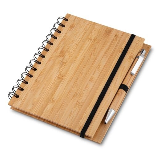 CADERNO PARA ANOTAÇÕES 18X13 C/ CANETA SPX-14661 NA COR MADEIRA