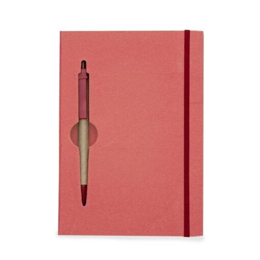BLOCO DE ANOTAÇÕES C/ CANETA ECOLÓGICA  SPX-13005 NA COR VERMELHO