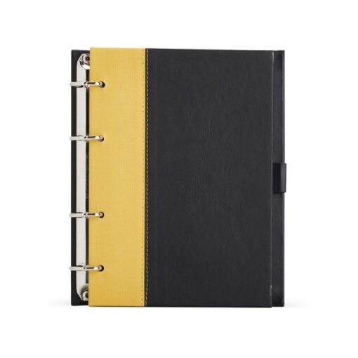 CADERNO FICHÁRIO DE COURO SINTÉTICO SPX-14953 NA COR PRETO