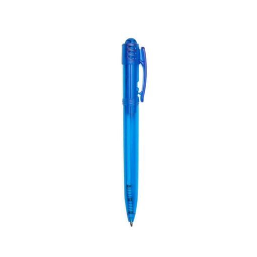 CANETA PLASTICA TRANSLUCIDA SPX-1089T NA COR AZUL