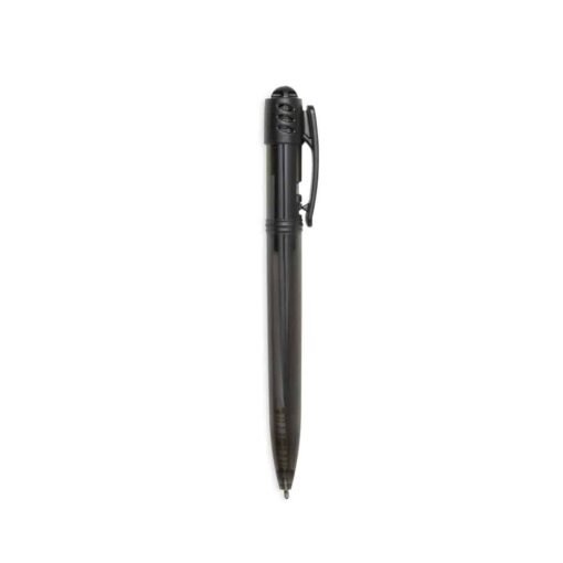CANETA PLASTICA TRANSLUCIDA SPX-1089T NA COR PRETO