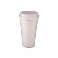 COPO FIBRA DE ARROZ C/ TAMPA 550ML  SPX-14499 NA COR BEGE