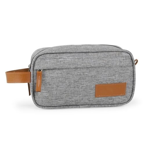 NECESSAIRE DETALHE COURO SINTETICO SPX-14937 NA COR PRATA OU CINZA