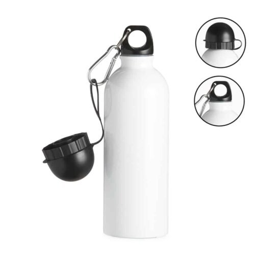 SQUEEZE INOX 500ML C/ BICO E MOSQUETÃO SPX-9139I NA COR BRANCO