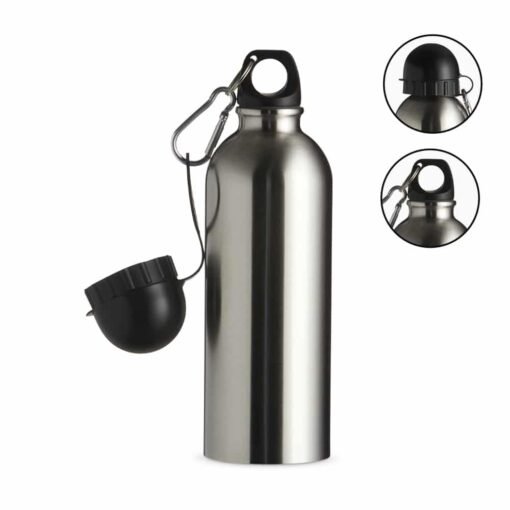 SQUEEZE INOX 500ML C/ BICO E MOSQUETÃO SPX-9139I NA COR INOX