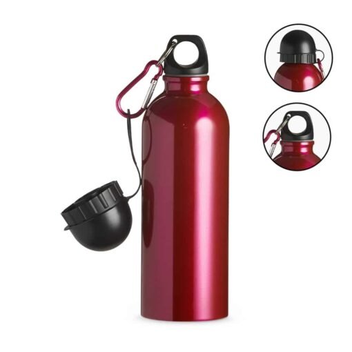 SQUEEZE INOX 500ML C/ BICO E MOSQUETÃO SPX-9139I NA COR ROSA