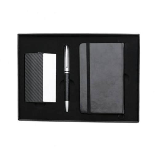 KIT CANETA E CADERNETA TIPO MOLESKINE SPX-10998 NA COR PRETO