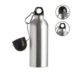 SQUEEZE ALUMINIO 500ML C/ BICO E MOSQUETÃO SPX-9139AS NA COR PRATA