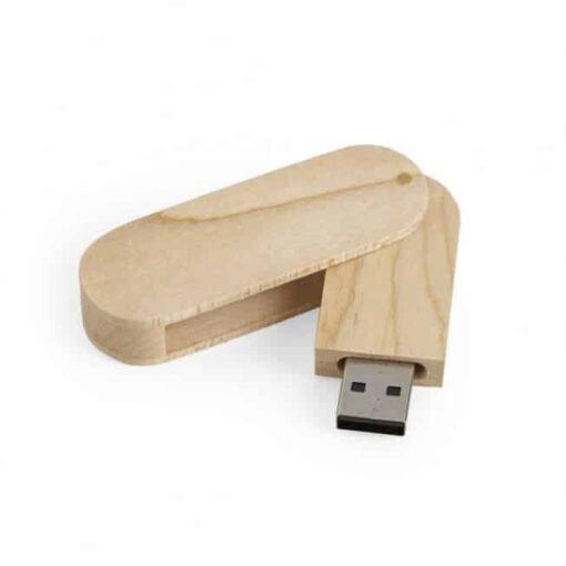 PEN DRIVE  DE MADEIRA GIRATÓRIO 4GB  SPX-0074-4GB NA COR MADEIRA