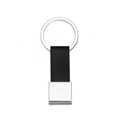 CHAVEIRO DE METAL C/ COURO  SPX-10028 NA COR PRETO
