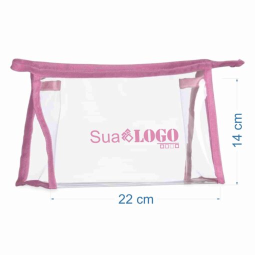 Necessaire Personalizada Plástica - Rosa | Brindes Brasil - Imagem 2