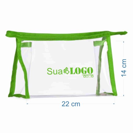 Alternative view of Necessaire Personalizada Plástica - Transparente/Verde