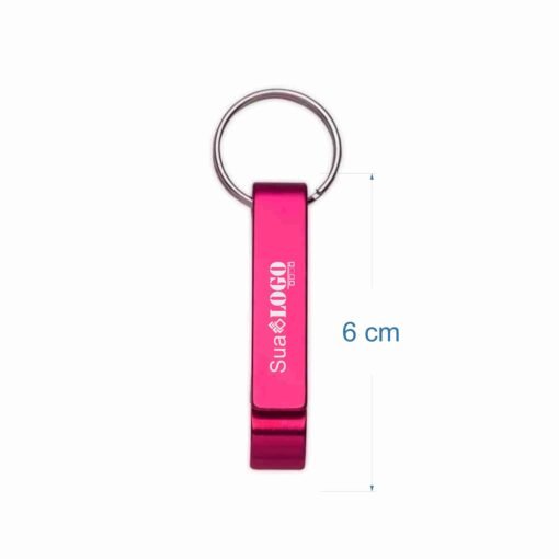 Alternative view of Chaveiro Personalizado Para Empresas Metal Abridor na cor rosa