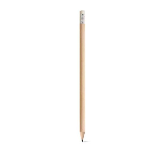Lápis apontado com borracha. Grau de dureza: HB. Produto certificado de acordo com a portaria Inmetro nº423 de 8/out/2021. ø7 x 190 mm