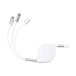 CABO USB RETRÁTIL 3 EM 1 SPX-10338B NA COR BRANCO