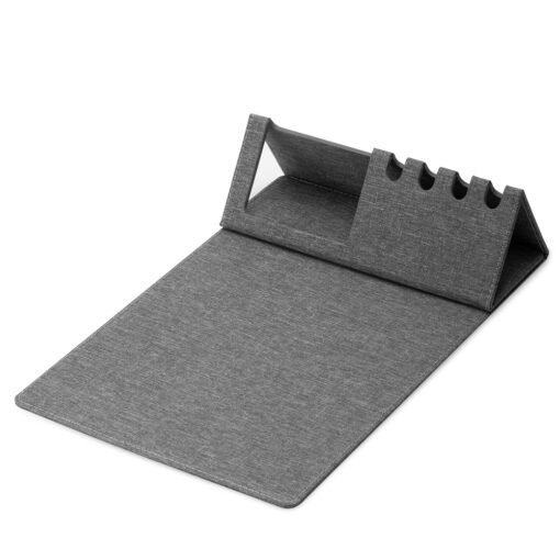 MOUSE PAD COM SUPORTE CELULAR E CANETAS SPX-14988 NA COR PRATA