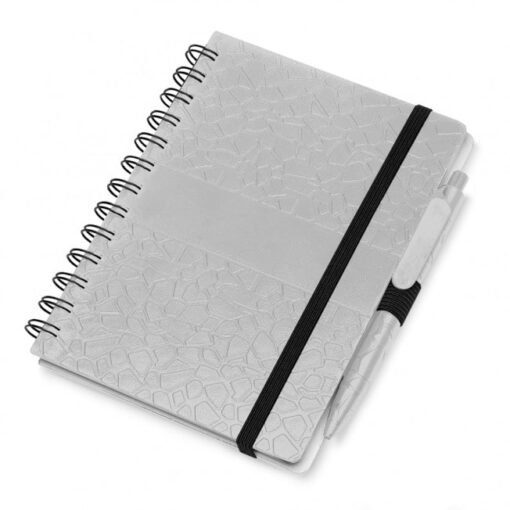 CADERNO PLÁSTICO COM PAUTA SPX-14989 NA COR PRATA