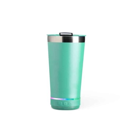 COPO TÉRMICO 400ML COM CAIXA DE SOM SPX-18749B NA COR AZUL