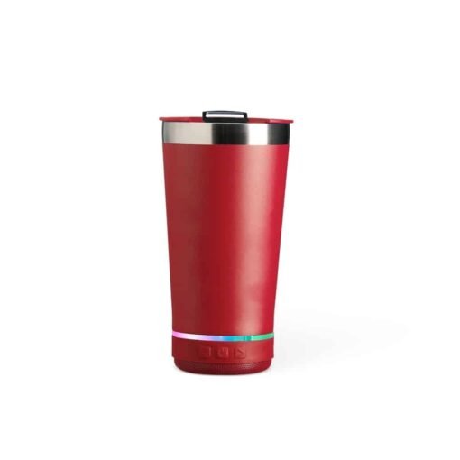 COPO TÉRMICO 400ML COM CAIXA DE SOM SPX-18749B NA COR VERMELHO