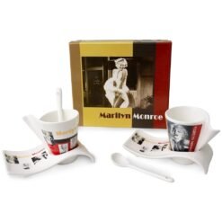 KIT CAFÉ MARILYN MONROE 6 PEÇAS SPX-P@6590M NA COR BRANCO