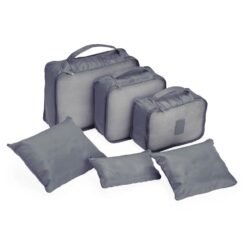 KIT NECESSAIRE 6 PÇS SPX-18538B NA COR PRATA