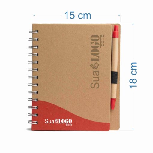 Alternative view of Bloco Com Logo De Anotações Com Caneta - bege com detalhes em vermelho
