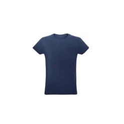 Camiseta unissex de corte regular em malha 100% algodão (170 g/m2) com fio 30/1 penteado.