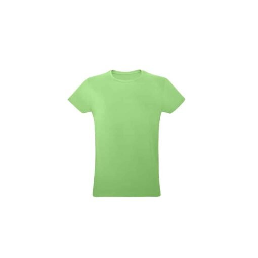 Camiseta unissex de corte regular em malha 100% algodão (170 g/m2) com fio 30/1 penteado.
