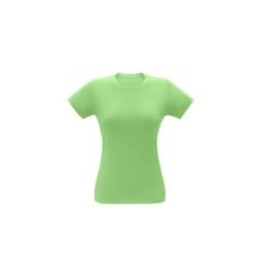 Camiseta feminina de corte cinturado em malha 100% algodão (170 g/m2) com fio 30/1 penteado.