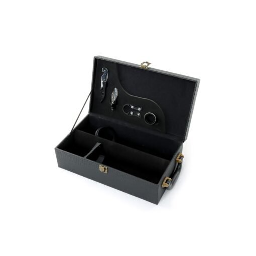 Kit Vinho Personalizado Couro Sintético - Preto SPX-03495-PRE - Imagem 3