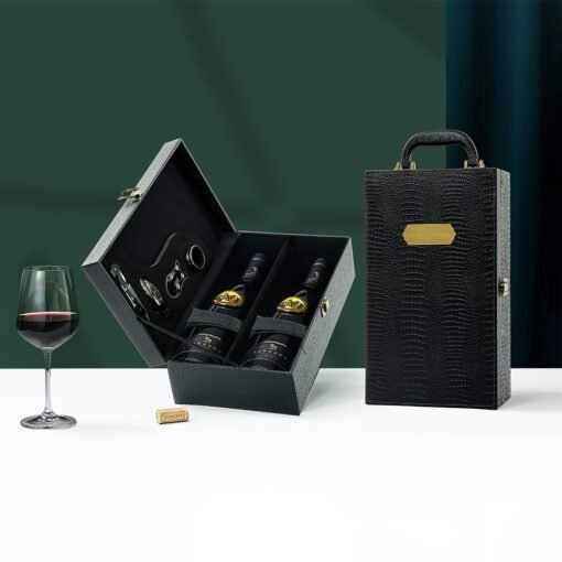 Kit Vinho Personalizado Couro Sintético - Preto SPX-03495-PRE - Imagem 4