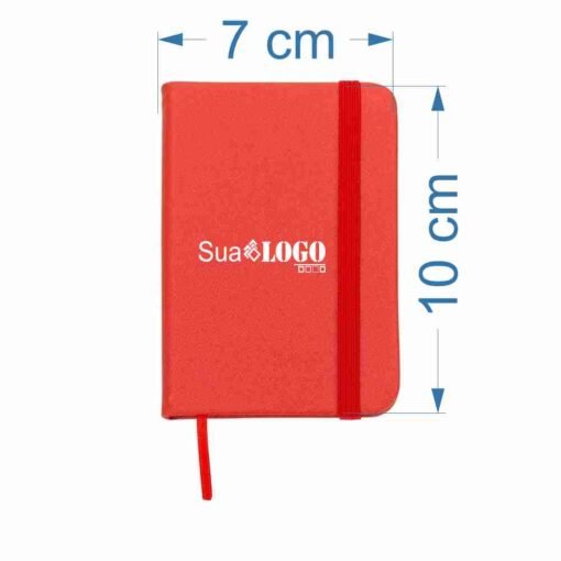 Alternative view of MINI CADERNETA SINTÉTICA BRILHANTE SPX-03024-VM NA COR VERMELHO