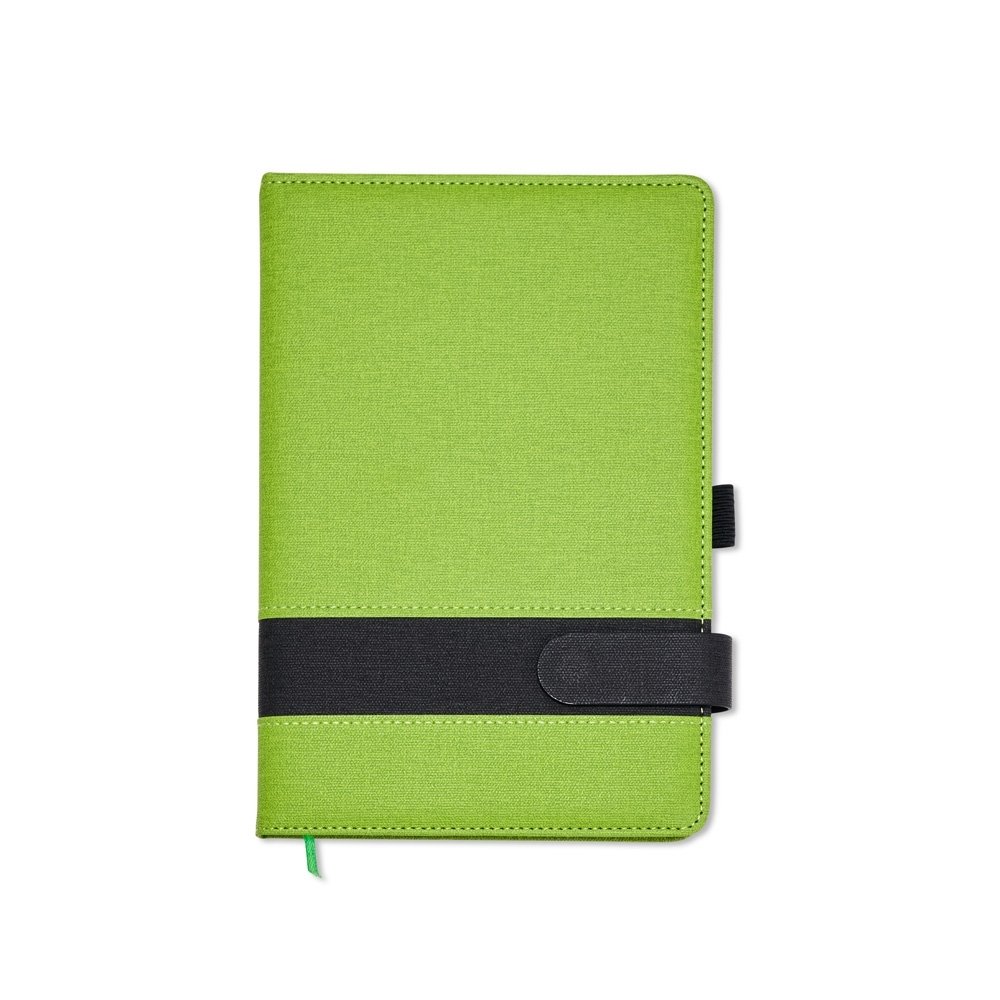 CADERNETA EM LINHO COM PORTA CANETA SPX-06102 NA COR VERDE