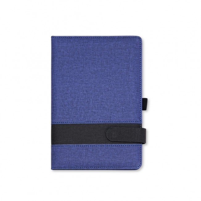 CADERNETA EM LINHO COM PORTA CANETA SPX-06102 NA COR AZUL