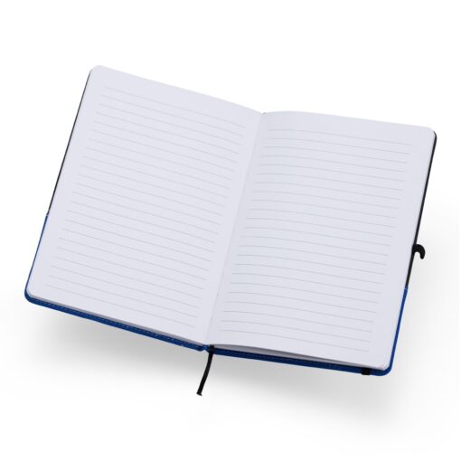 Alternative view of Caderno Para Brindes A5 Poliéster - vermelho com detalhes em preto